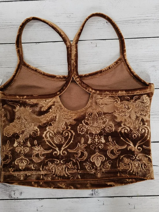 NWT Beyond Yoga Burnout Velvet Cropped Cami in Camel Brown M - Picture 2 of 9